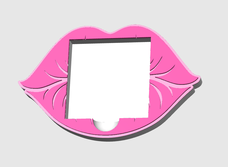 Lips Sticky Note Holder STL + 3MF File: Girly 3D Printable Organizer (Digital Download)