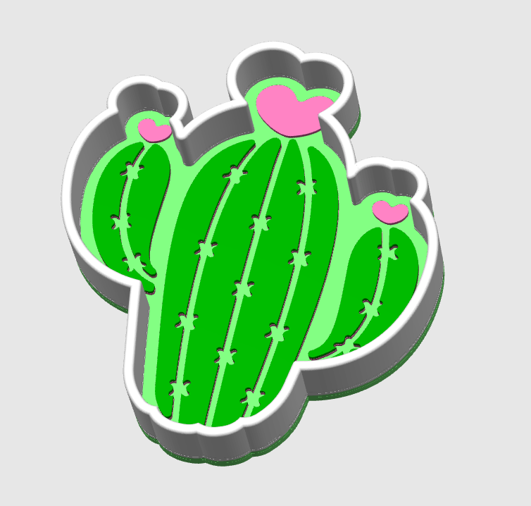 Heart Cactus Trinket Dish 3D Print File Desk Organization (STL & 3MF Digital Download)