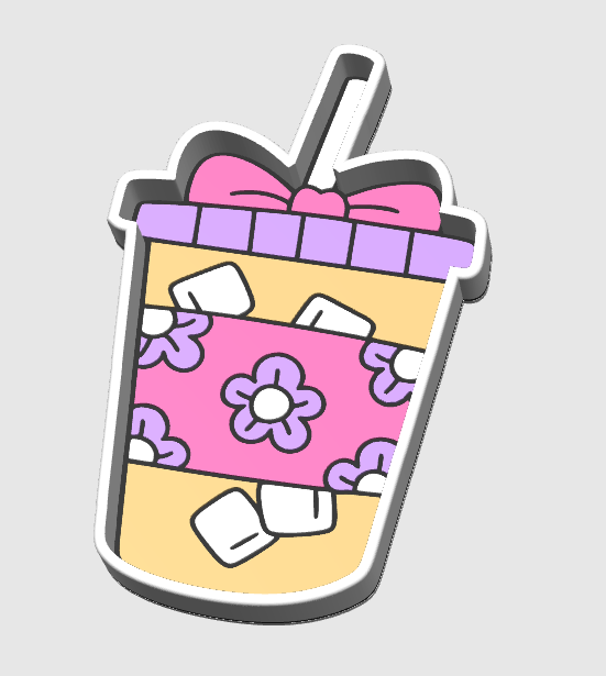 Iced Coffee Trinket Dish 3D Print File – Desk Organization (Digital Download)