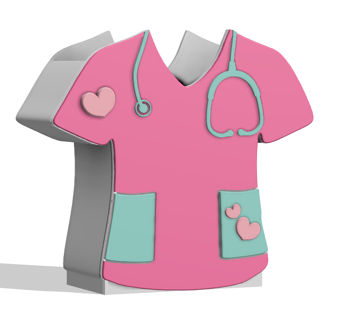 Scrub Top Pen Holder 3D Printable: Desk Decor (STL + 3MF File)