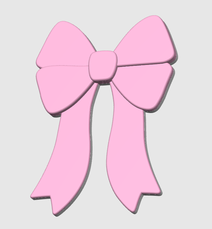 Coquette Bow Badge Reel Topper Flat Back 3D Print File (STL & 3MF Digital Download)