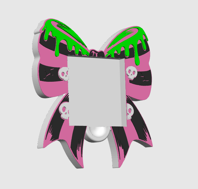 Spooky Bow Sticky Note Holder - STL & 3MF - Digital Download