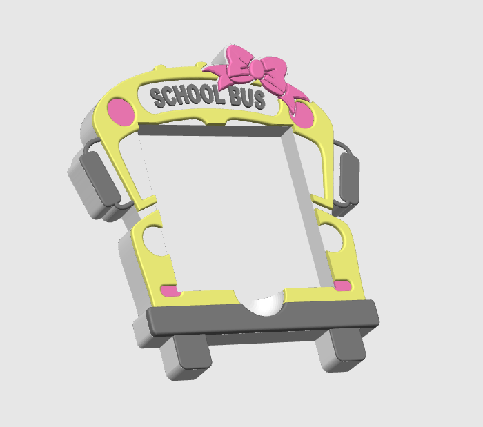 Bow School Bus Sticky Note Holder - STL & 3MF - Digital Download