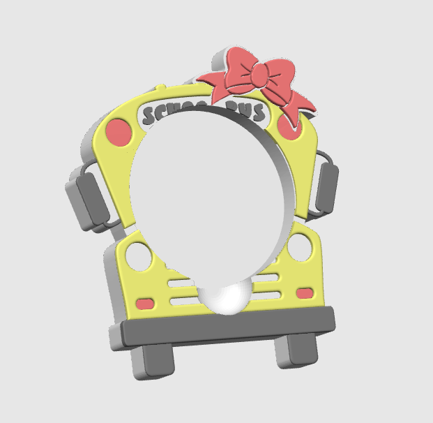 Bow School Bus Round Sticky Note Holder - STL & 3MF - Digital Download