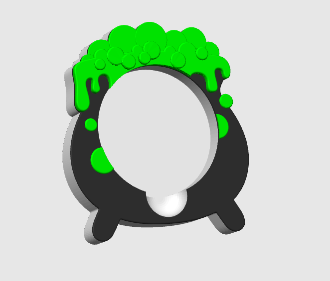 Cauldron Round Sticky Note Holder - STL & 3MF - Digital Download