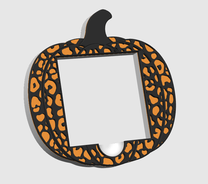 Cut In Leopard Print Pumpkin Sticky Note Holder - STL & 3MF - Digital Download