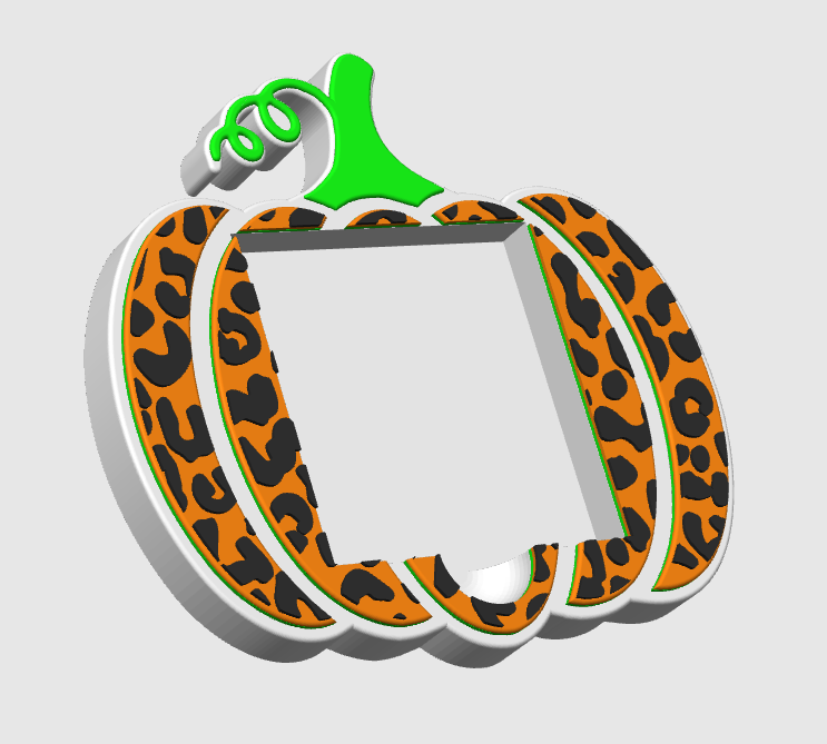 Leopard Print Pumpkin Sticky Note Holder - STL & 3MF - Digital Download
