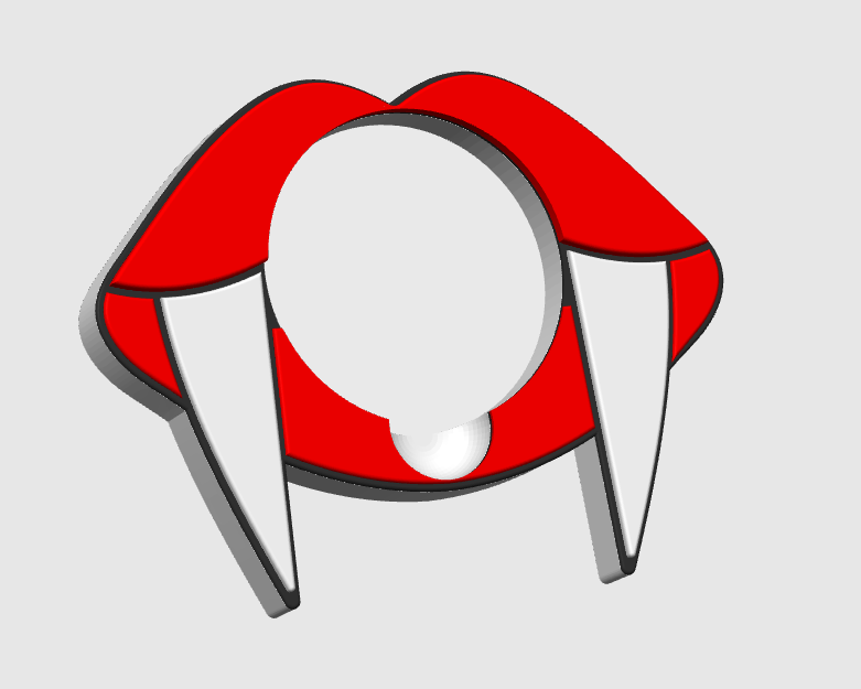 Vampire Lips Round Sticky Note Holder - STL & 3MF - Digital Download