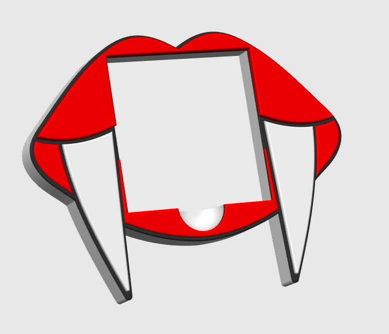 Vampire Lips Sticky Note Holder - STL & 3MF - Digital Download