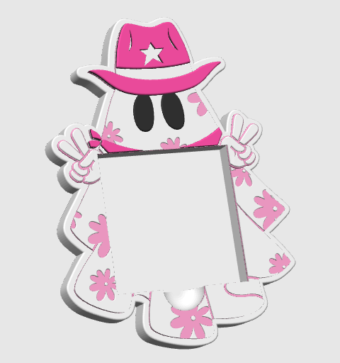 Cowboy Ghost Sticky Note Holder - STL & 3MF - Digital Download
