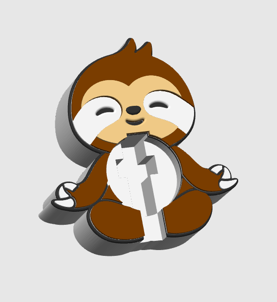 Digital Download - Sloth Badge Reel Holder STL & 3MF File