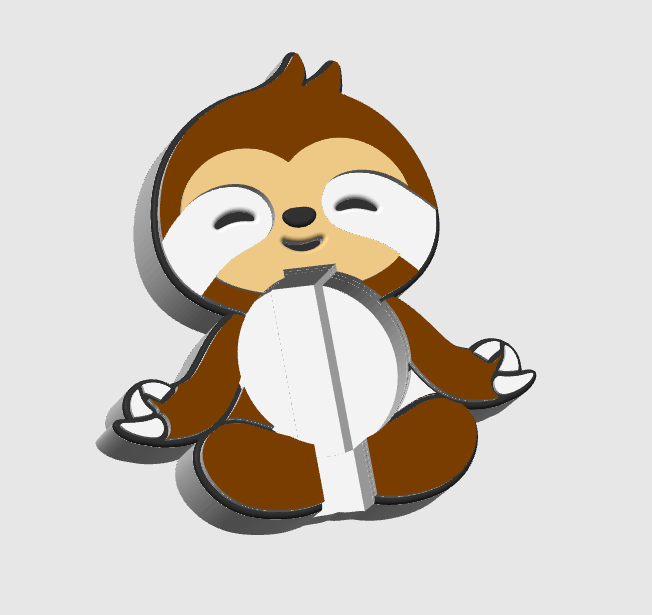 Digital Download - Sloth Badge Reel Holder STL & 3MF File