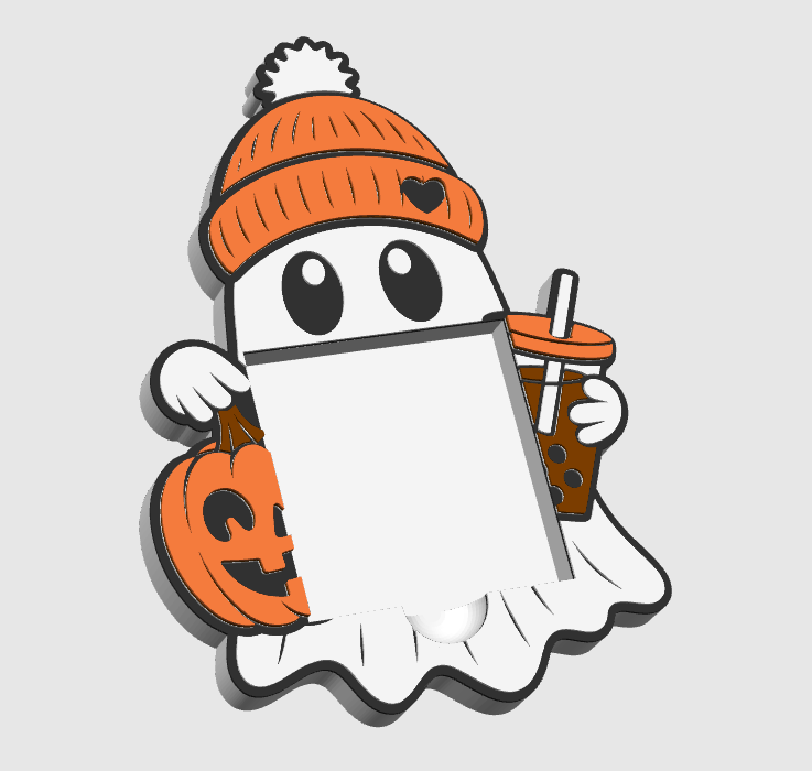 Fall Ghost 3D Print File Bundle | Pen Holder, Sticky Note Holders, Straw Toppers, Paper Clip, Embellishment | STL & 3MF Digital Download