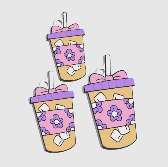 Iced Coffee 3D Print File Bundle | Pen Holder, Sticky Note Holders, Straw Toppers, Paper Clip, Embellishment, Trinket Dish | STL & 3MF Digital Download