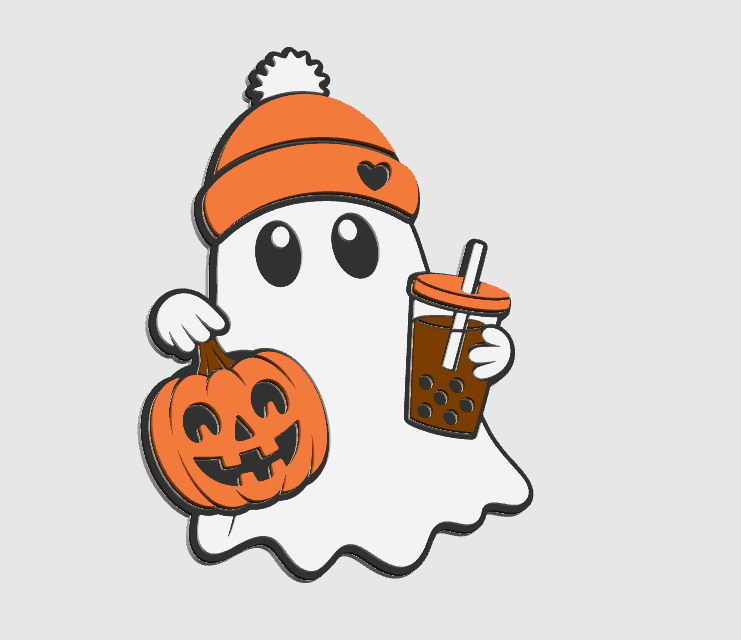Fall Ghost 3D Print File Bundle | Pen Holder, Sticky Note Holders, Straw Toppers, Paper Clip, Embellishment | STL & 3MF Digital Download