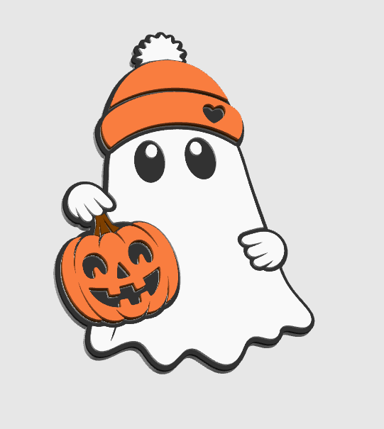 Fall Ghost Badge Reel Topper 3D Print File (STL & 3MF Digital Download)