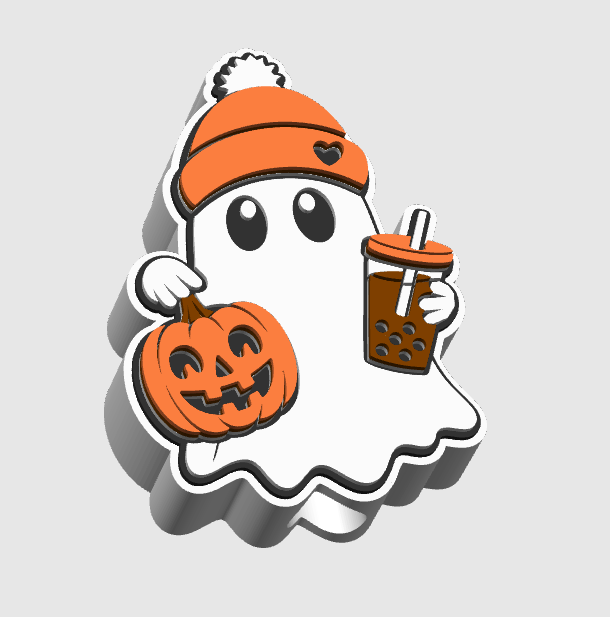 Fall Ghost Straw Topper 3D Print File (STL & 3MF Digital Download) 8mm + 10mm Sizes