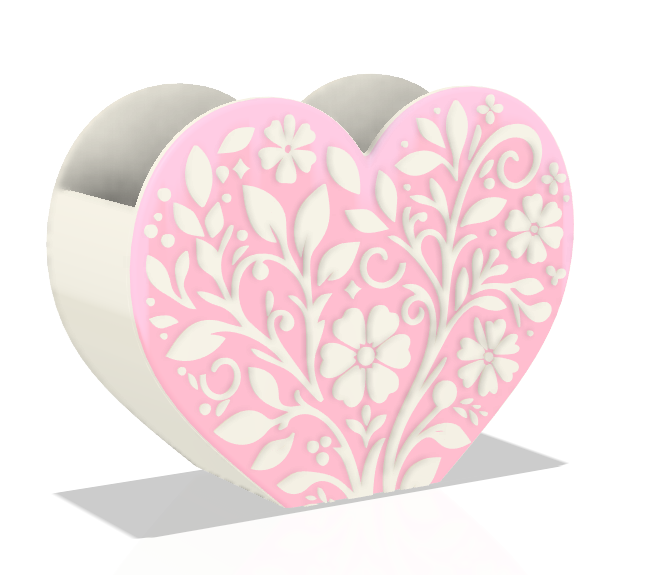 Heart Motif 3D Print File Bundle | Pen Holder, Sticky Note Holders, Straw Toppers, Paper Clip | STL & 3MF Digital Download