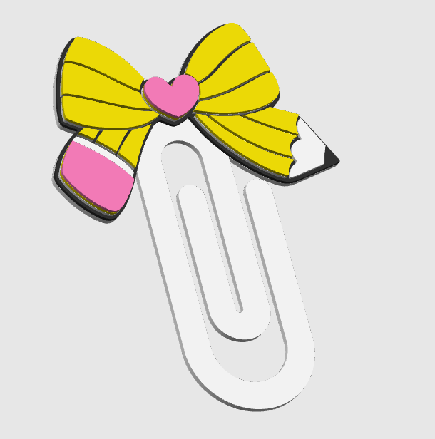 Pencil Bow Jumbo Paper Clip 3D Print File (STL & 3MF Digital Download)