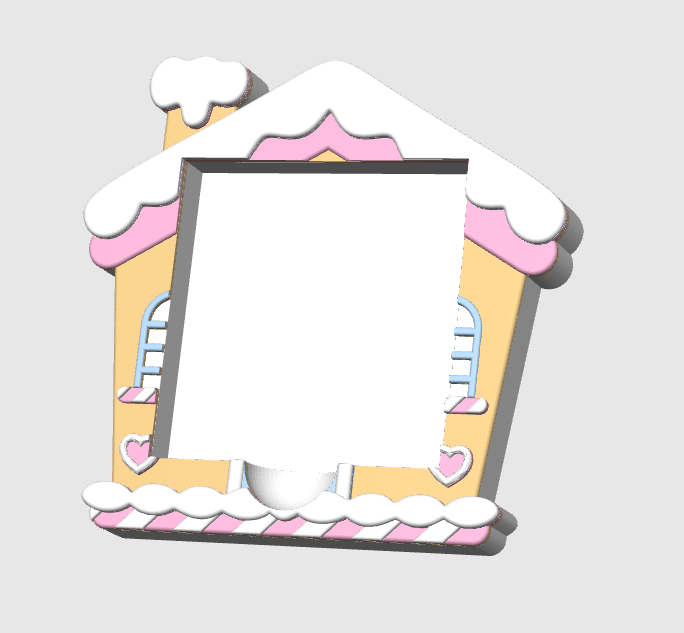 Gingerbread House Sticky Note Holder: 3D Print File (STL/3MF Digital Download