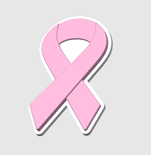 Flat Back Awareness Ribbon Badge Reel Topper 3D Print File (STL & 3MF Digital Download for AMS)