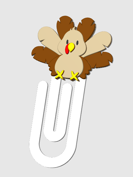 Turkey Paper Clip 3D Print File (STL & 3MF Digital Download)