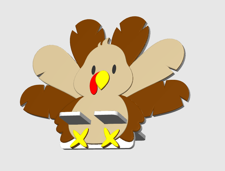 Turkey Phone Holder 3D Print File: Fun Desk Decor (STL/3MF Digital Download)