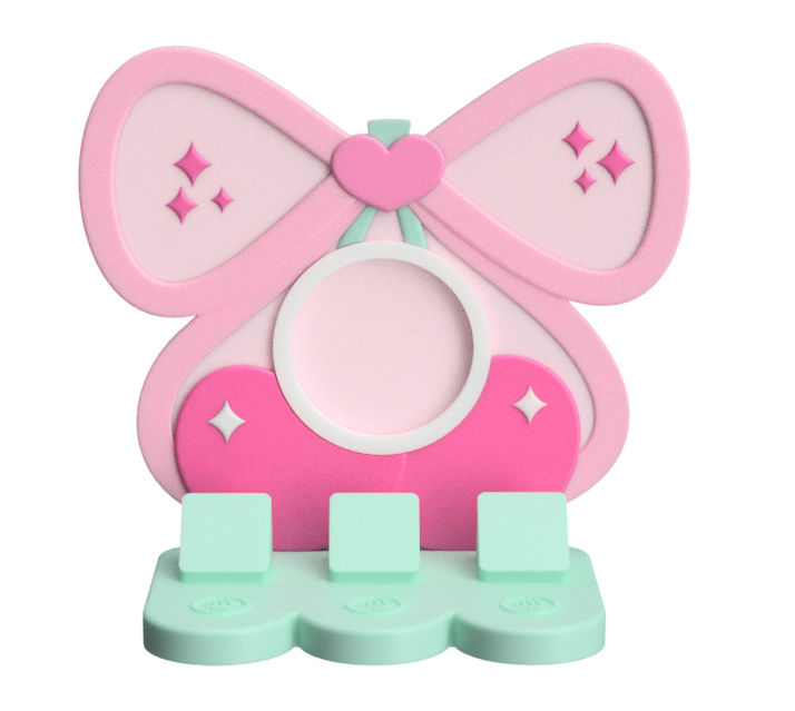 Digital Download - NFC Display Backing - Cherry Bow Heart Backing - Circle