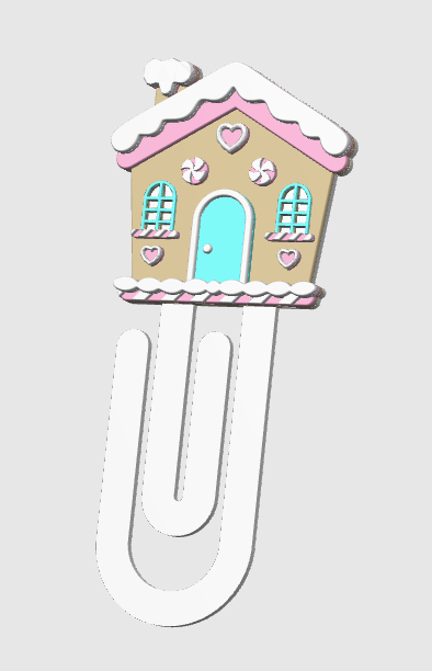 Gingerbread House Paper Clip 3D Print File (STL & 3MF Digital Download)