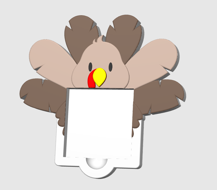 Turkey Sticky Note Holder: 3D Print File (STL/3MF Digital Download)
