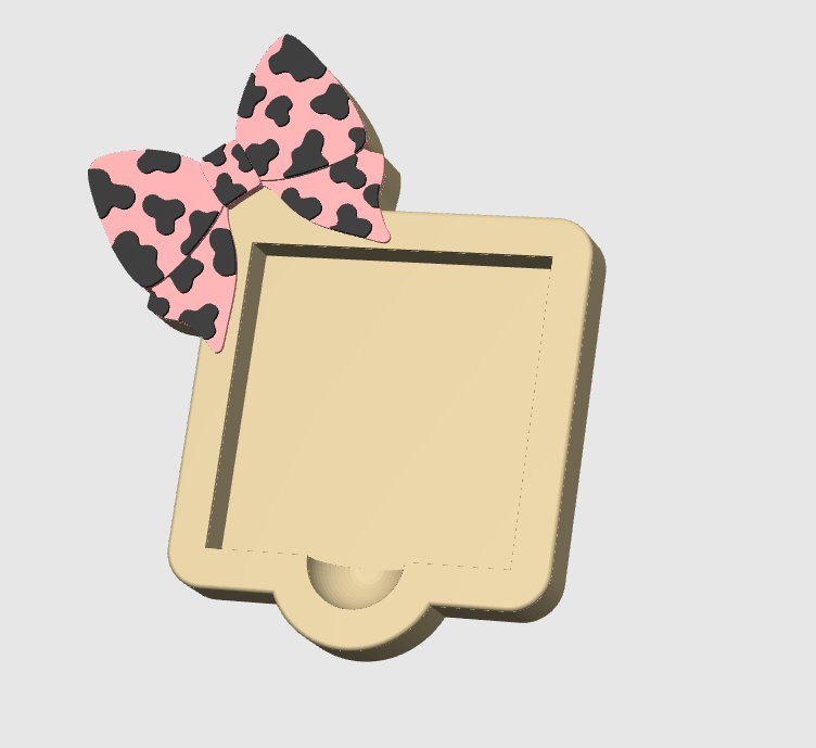 Cow Print Bow Wood Sticky Note Holder: 3D Print File (STL/3MF Digital Download)