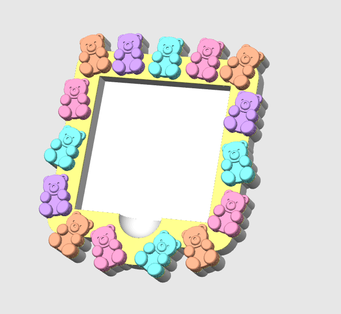 Gummy Bears Sticky Note Holder: Desk Organizer 3D Print File (STL & 3MF)