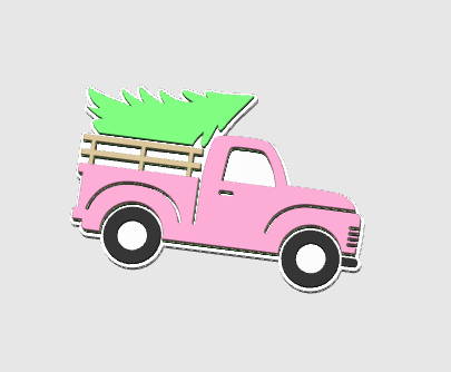 Farm Truck Badge Reel Topper Flat Back 3D Print File (STL & 3MF Digital Download)