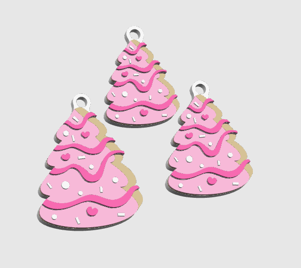 Christmas Tree Cake NFC Keychain STL/3MF Digital File Download
