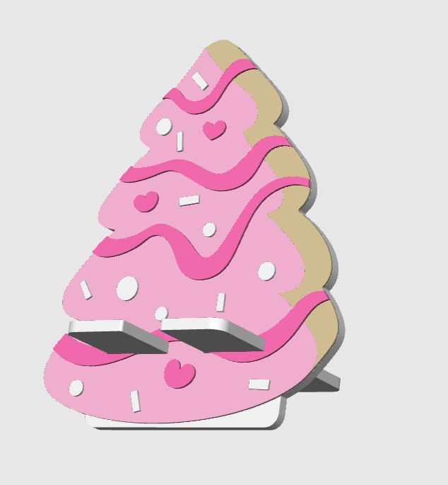Christmas Tree Cake Phone Holder 3D Print File: Holiday Decor (STL/3MF Digital Download)