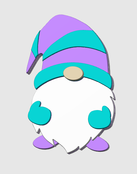 Gnome Badge Reel Topper 3D Print File (STL & 3MF Digital Download)