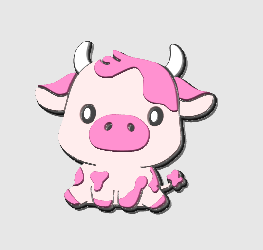 Cow Badge Reel Topper 3D Print File (STL & 3MF Digital Download)