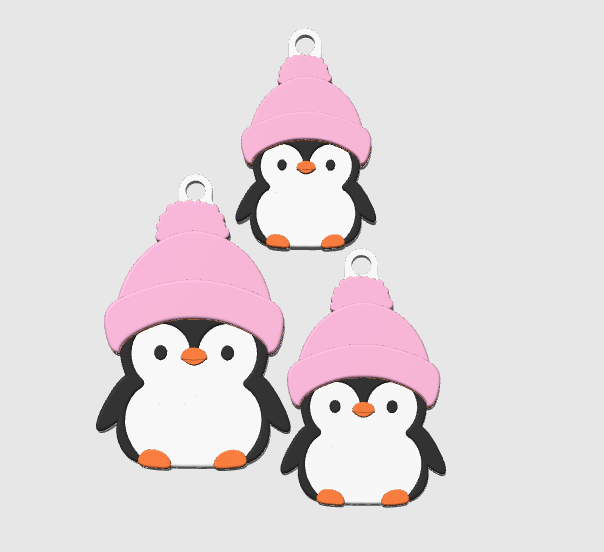 Cute Penguin NFC Keychain STL/3MF File: 3D Print File