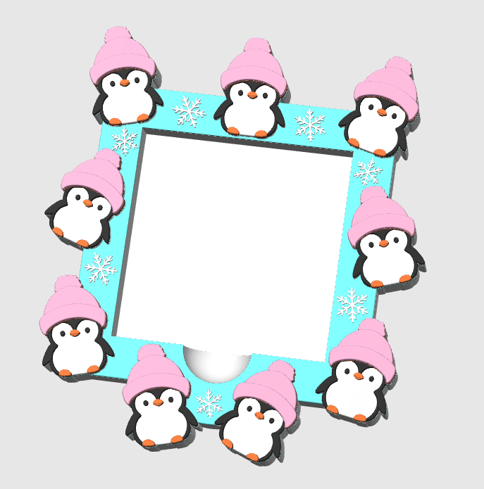 Cute Penguin Sticky Note Holder: 3D Print File (STL/3MF Digital Download)