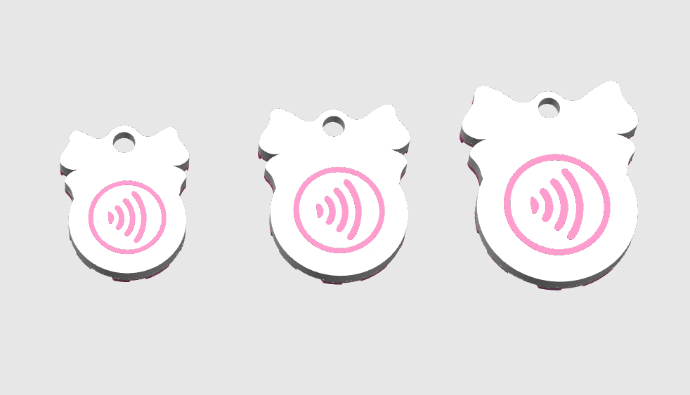 Disco Bow NFC Keychain 3D Print File (STL/3MF Digital Download)