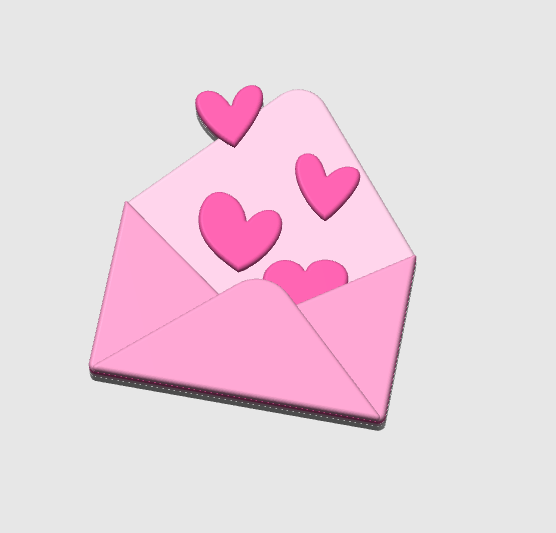 Love Letter Badge Reel Topper Flat Back 3D Print File (STL & 3MF Digital Download)