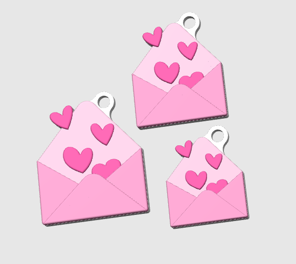 Love Letter NFC Keychain STL & 3MF File: 3D Print Digital Download