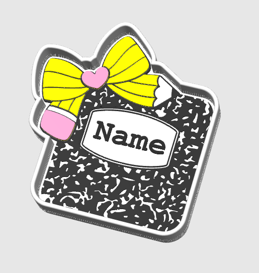 Composition Pencil Bow Trinket Dish STL & 3MF File – 3D Print Desk Organizer (Digital Download)