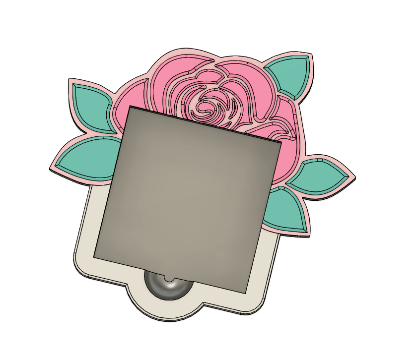 Rose Sticky Note Holder: 3D Print File (STL/3MF Digital Download)