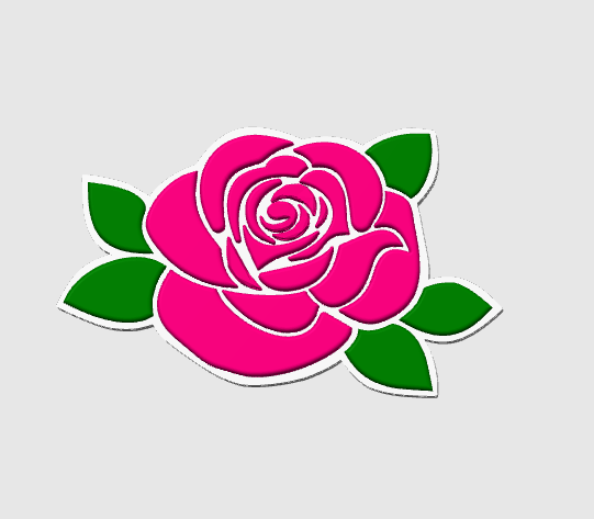 Rose Badge Reel Topper 3D Print File - Flat Back (STL & 3MF Digital Download)