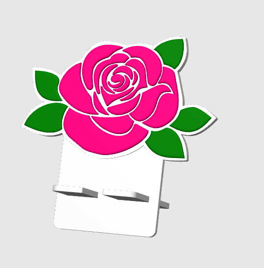Rose Phone Holder 3D Print File: Fun Desk Decor (STL/3MF Digital Download)