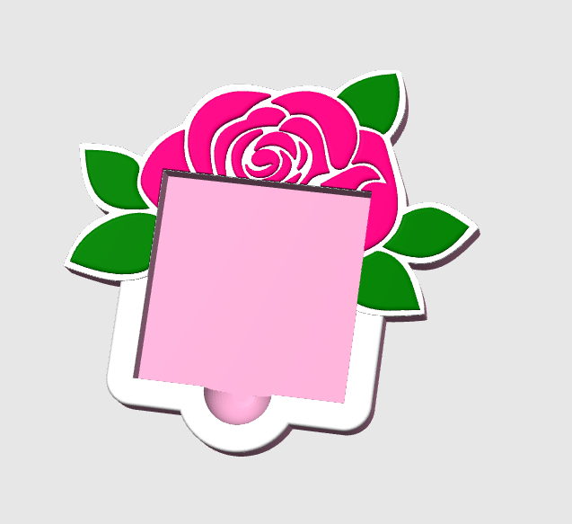 Rose Sticky Note Holder: 3D Print File (STL/3MF Digital Download)
