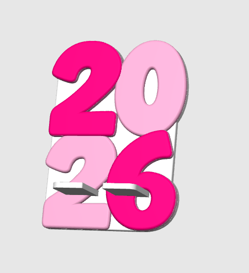 New Year 2026 Phone Holder 3D Print File: Fun Desk Decor (STL/3MF Digital Download)