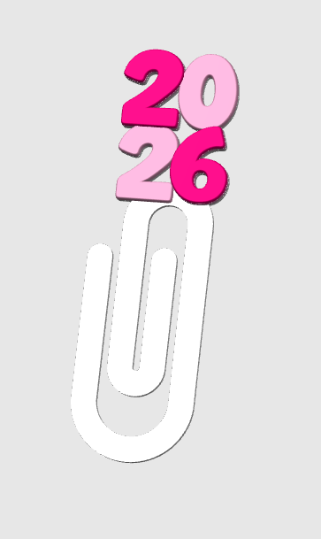 New Year 2026 Paper Clip 3D Print File (STL & 3MF Digital Download)