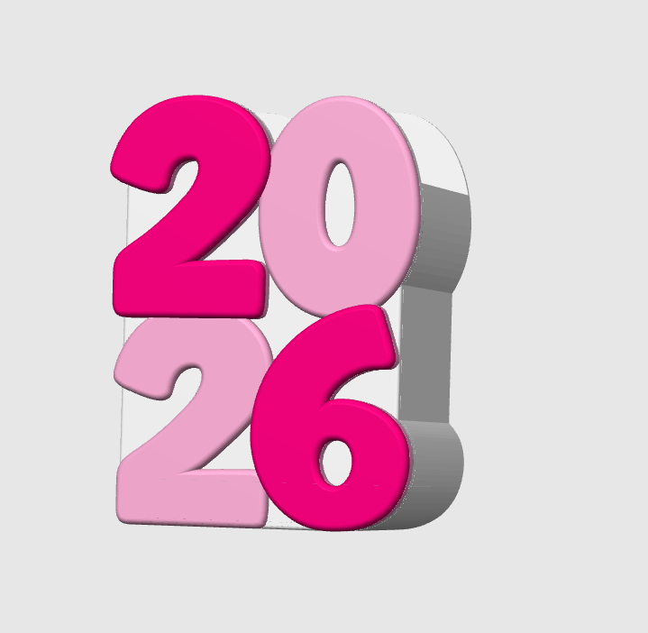 New Year 2026 Pen Holder 3D Printable: Desk Decor (STL + 3MF File)